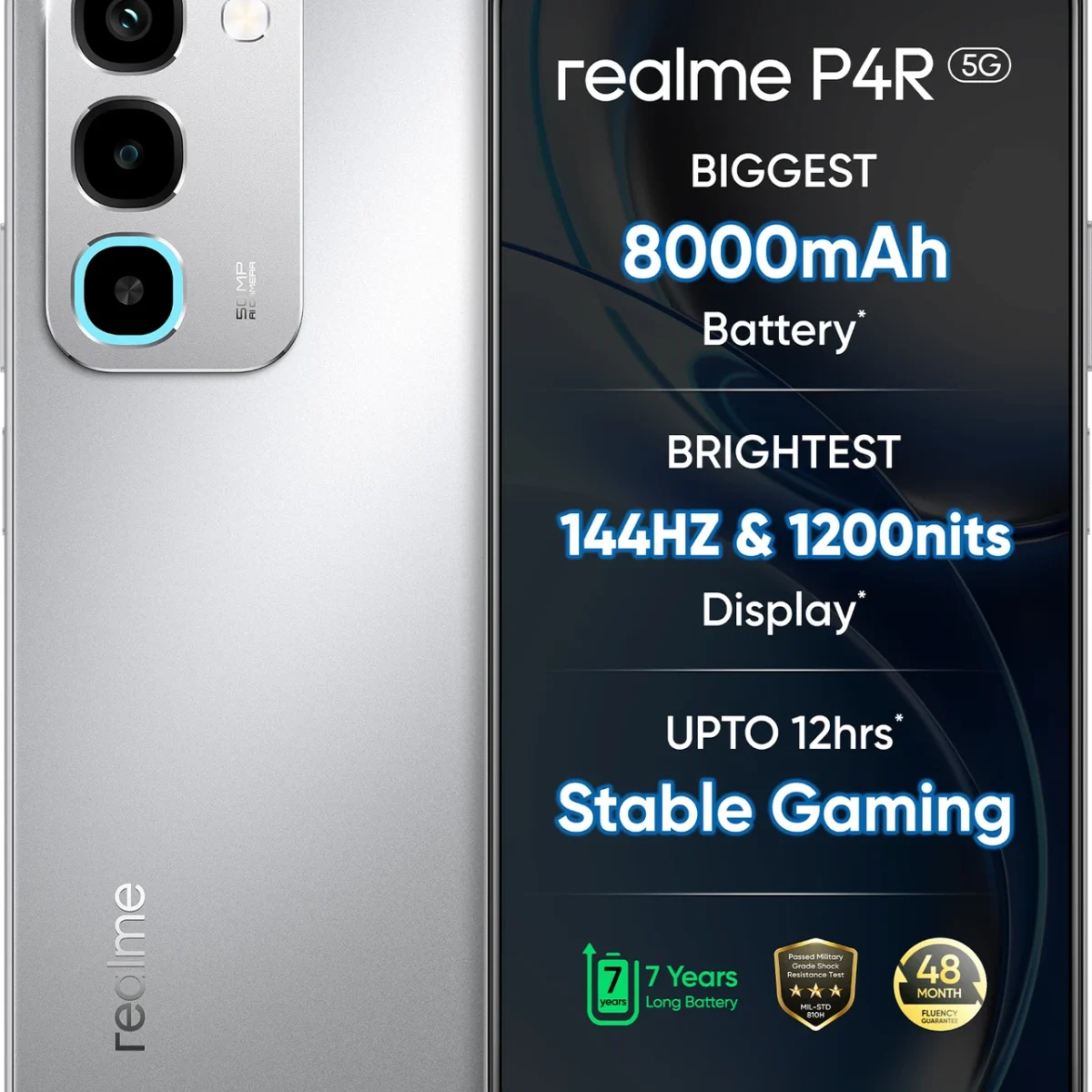 Realme P4R 5G | MediaTek Dimensity 6300, 50MP AI Camera, 8000mAh Battery  Realme P4R 5G ₹17,399 • Zepto + others
