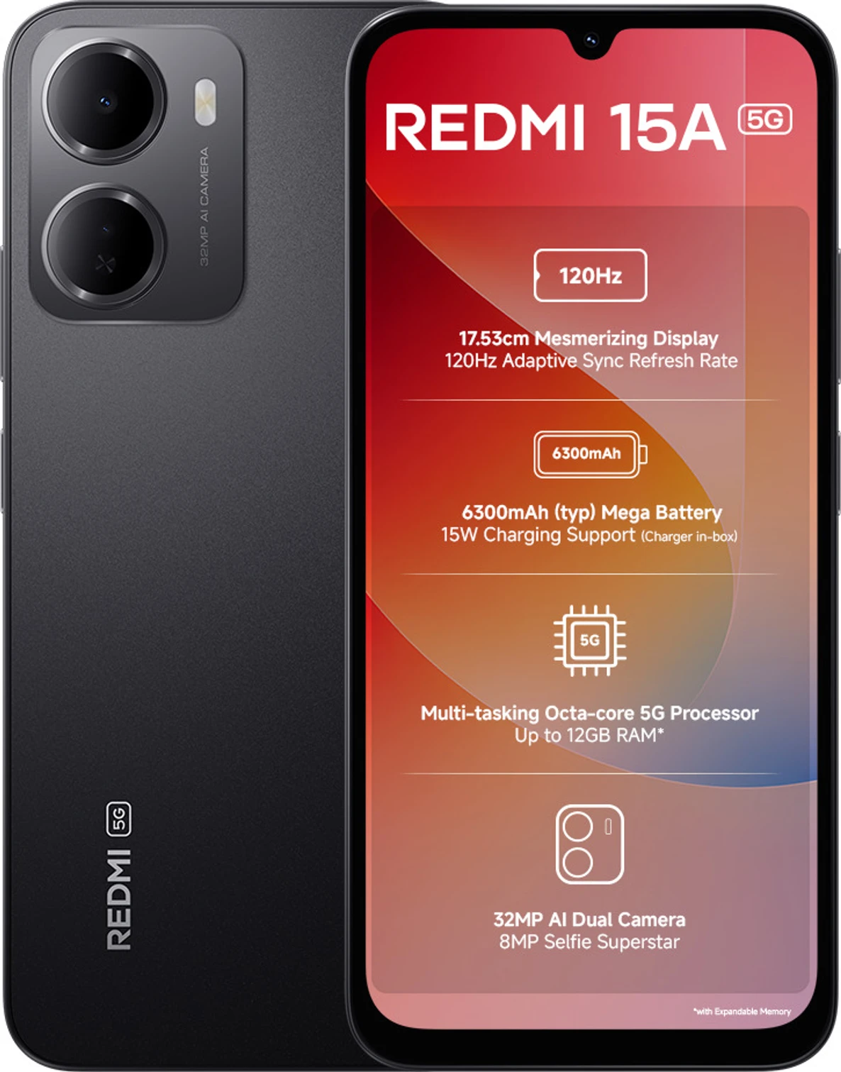 -original-imahhwfnfuctbzzu Redmi 15A 5G (128GB) | UNISOC T8300 5G, 32MP AI Camera, 6300mAh Battery - Image 1