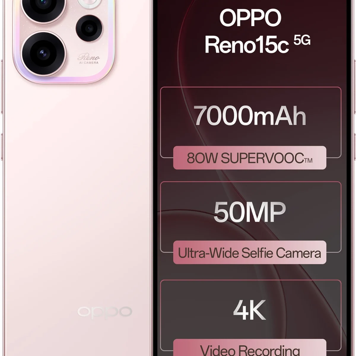 OPPO Reno15c 5G (256GB) | Snapdragon 6 Gen 1, 50MP OIS Camera, 7000mAh Battery