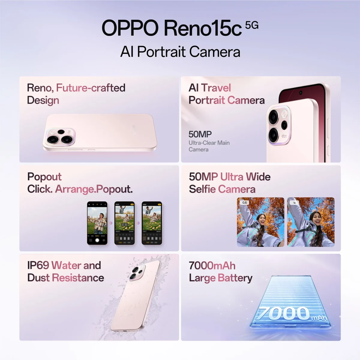 OPPO Reno15c 5G (256GB) | Snapdragon 6 Gen 1, 50MP OIS Camera, 7000mAh Battery - Image 2