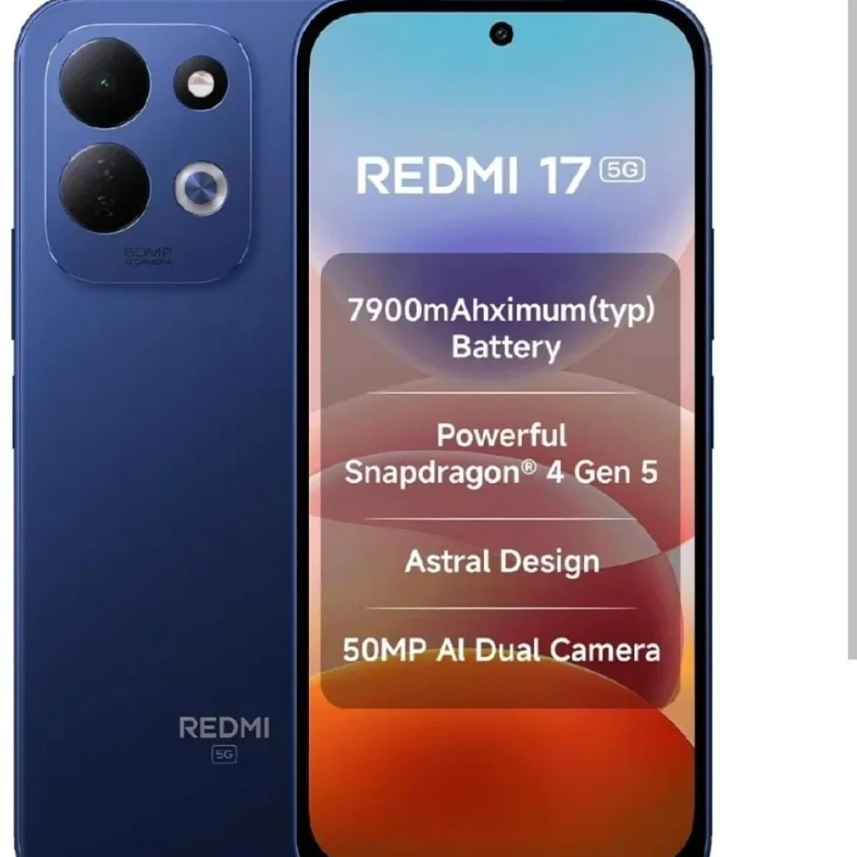 REDMI 17 5G (128 GB) 7900 mAh Battery 50MP Rear Camera