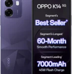 OPPO K14 5G (6 GB RAM 128 GB) ICY BLUE/ PRISM WHITE