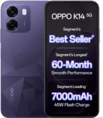 OPPO K14 5G (6 GB RAM 128 GB) ICY BLUE/ PRISM WHITE